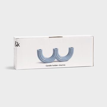 Candle holder churros light blue