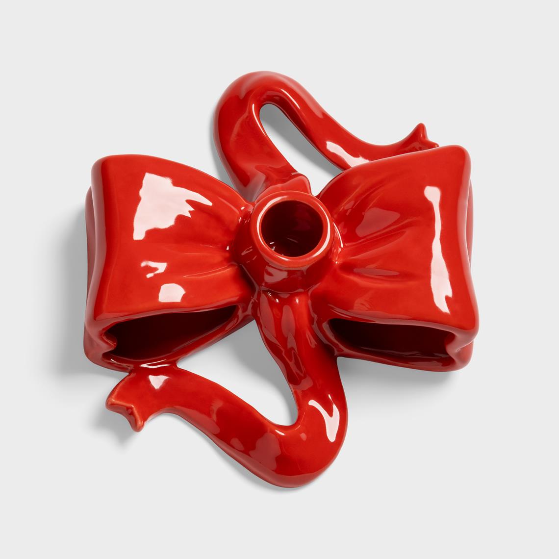 Candle holder ribbon red