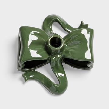 Candle holder ribbon green