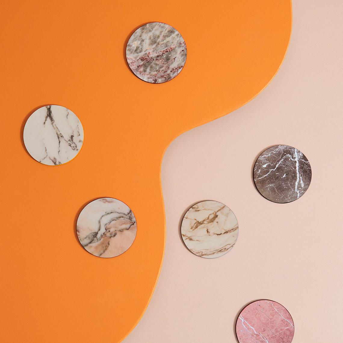 Coaster marble set of 6