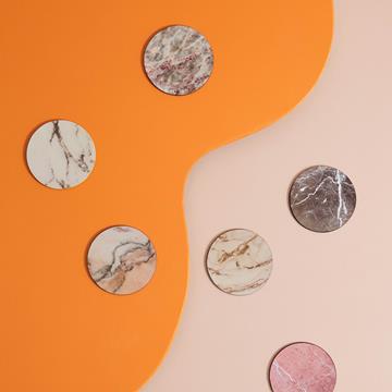 Coaster marble set of 6