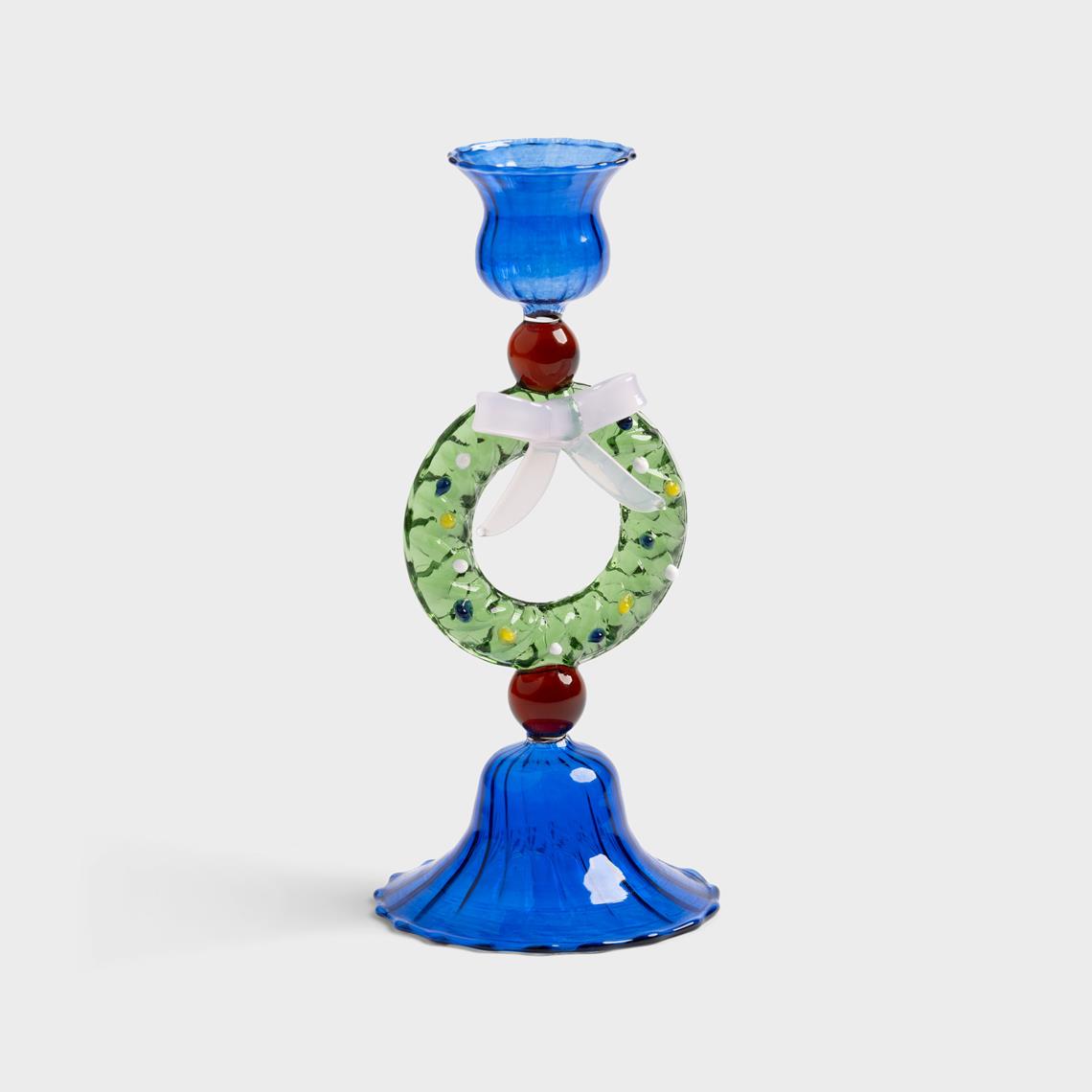 Candle holder merry wreath