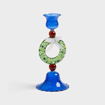 Candle holder merry wreath