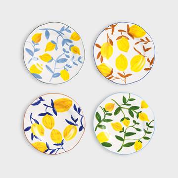 Plate lemon twig set of 4