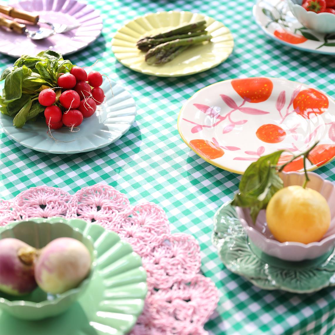 Plate orange twig set of 4