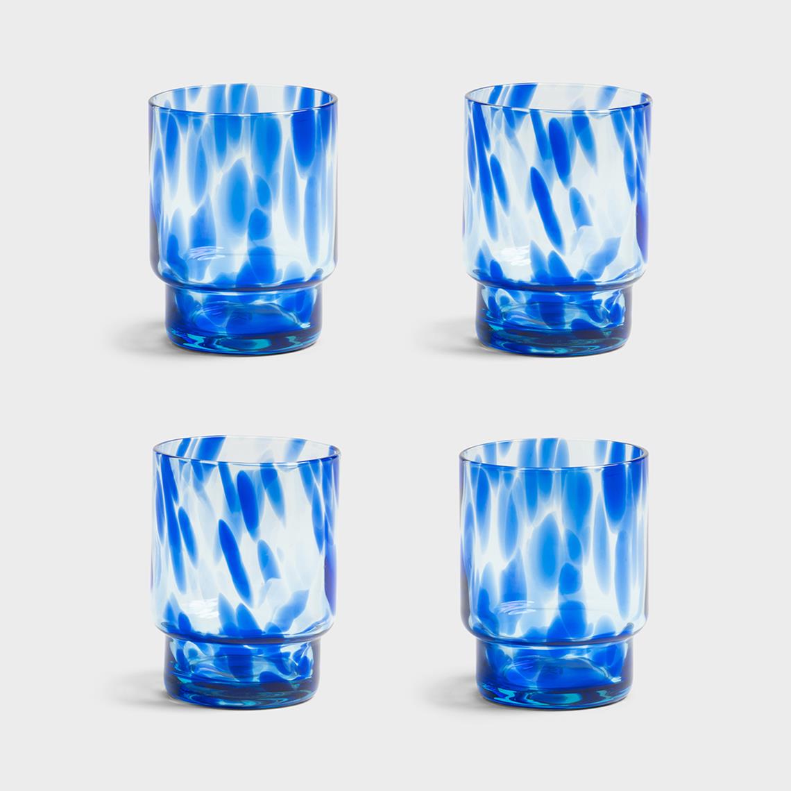 Glass tortoise blue set of 4