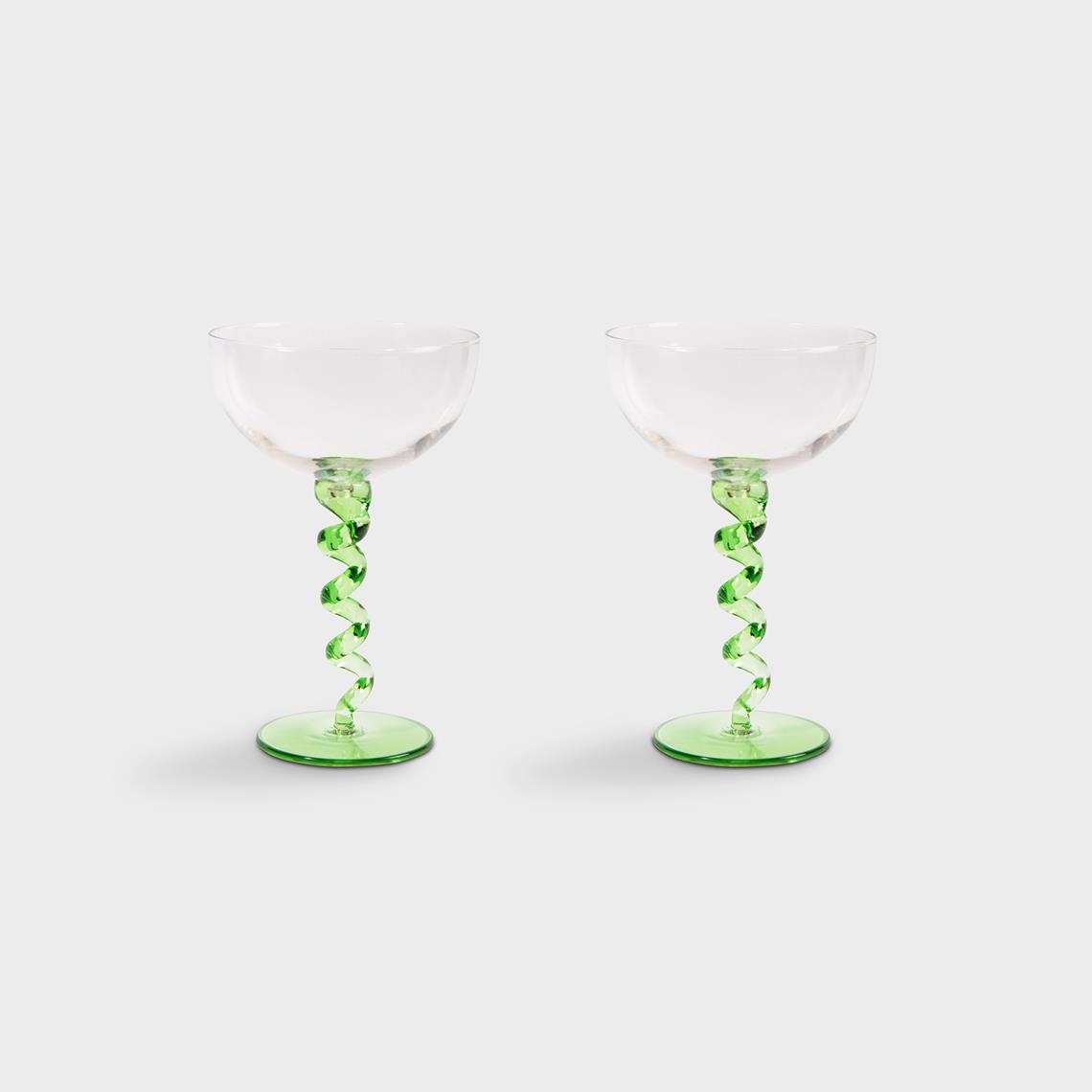 Coupe spiral green set of 2