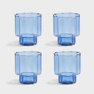 Glass bloom blue set of 4