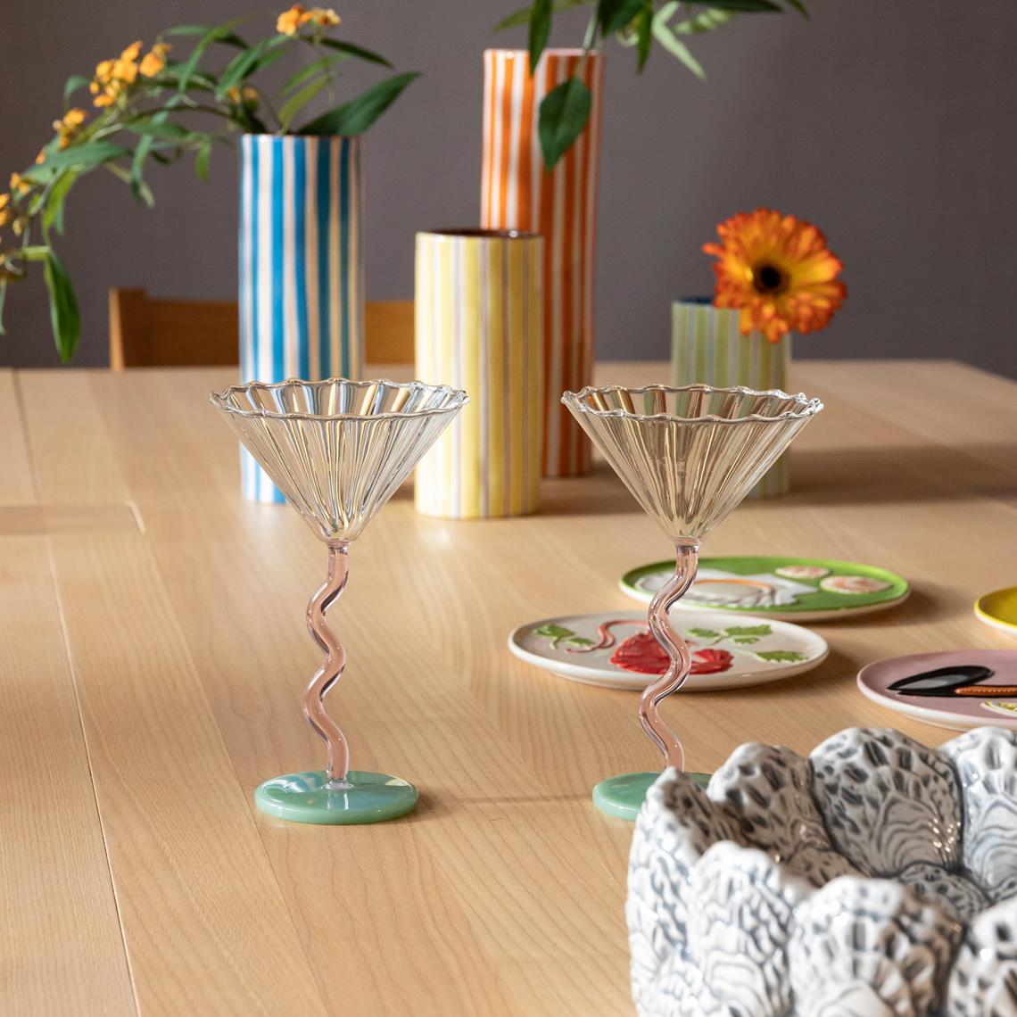 Coupe curve pink set of 2