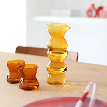 Glass totem amber set of 2