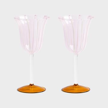 Wine glass eve pink set of 2