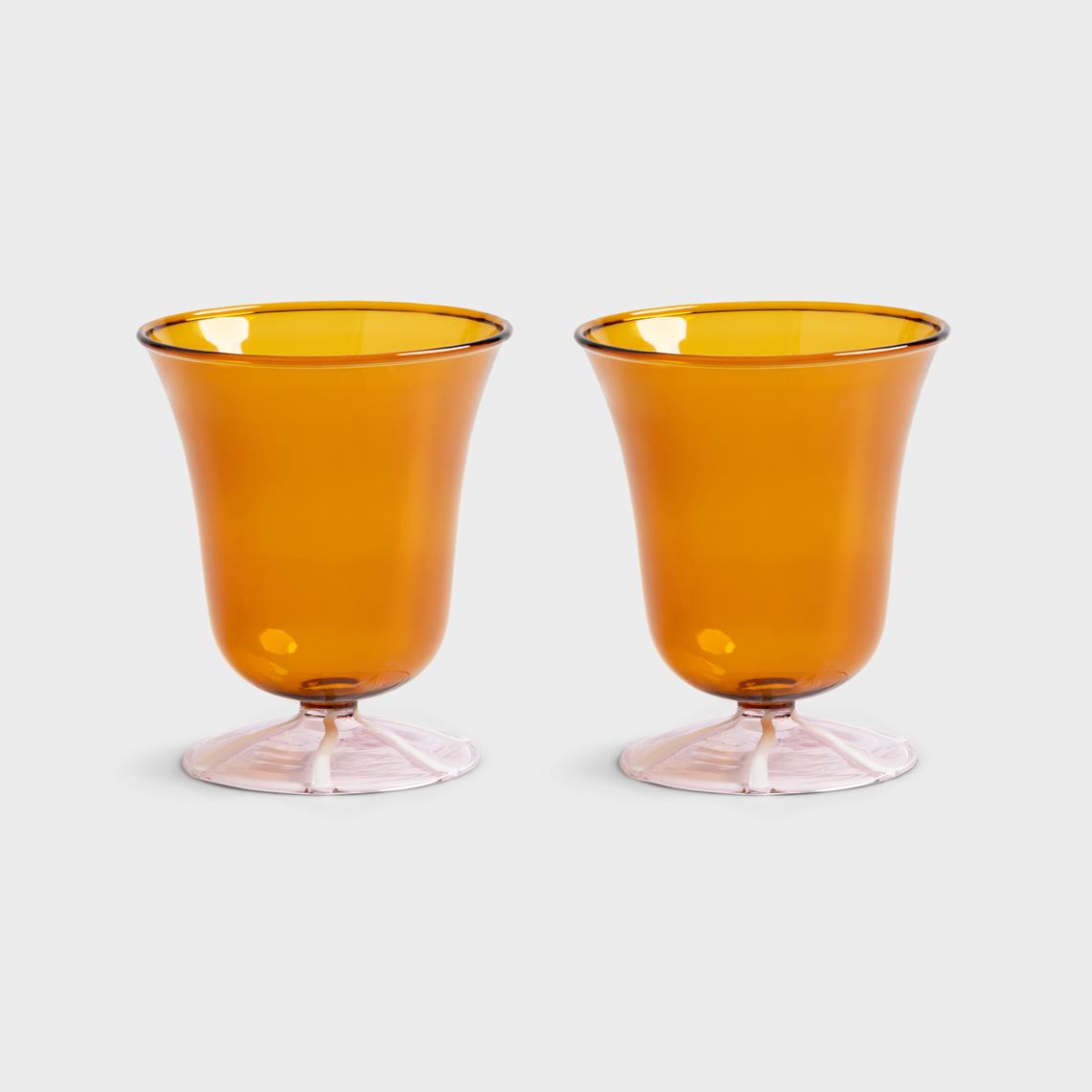 Water glass eve amber set of 2