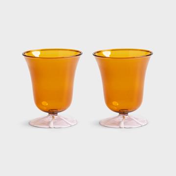 Water glass eve amber set of 2