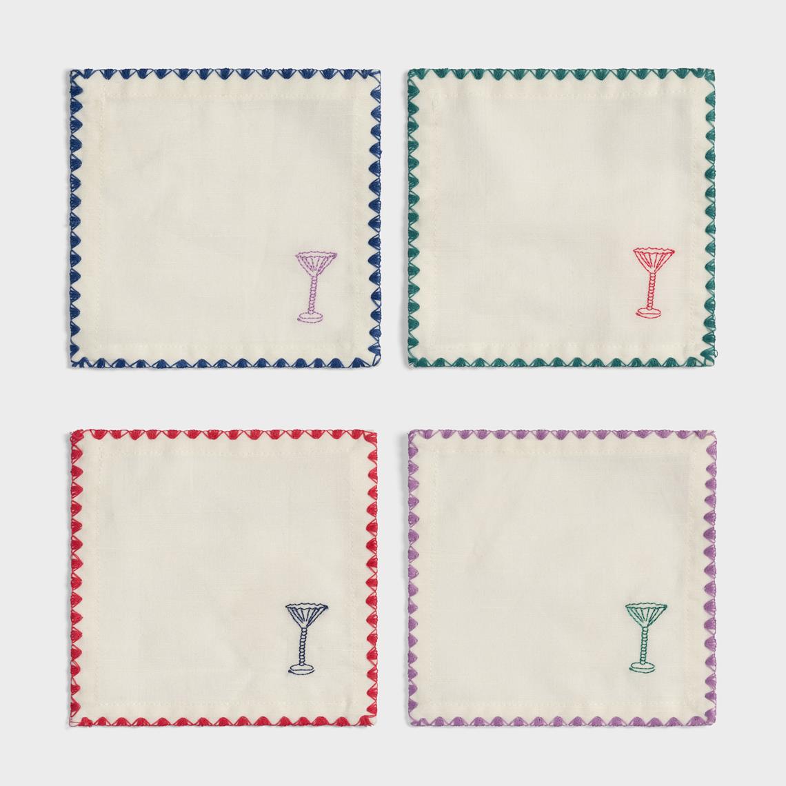Napkin cocktail zigzag set of 4