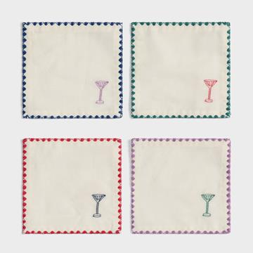 Napkin cocktail zigzag set of 4