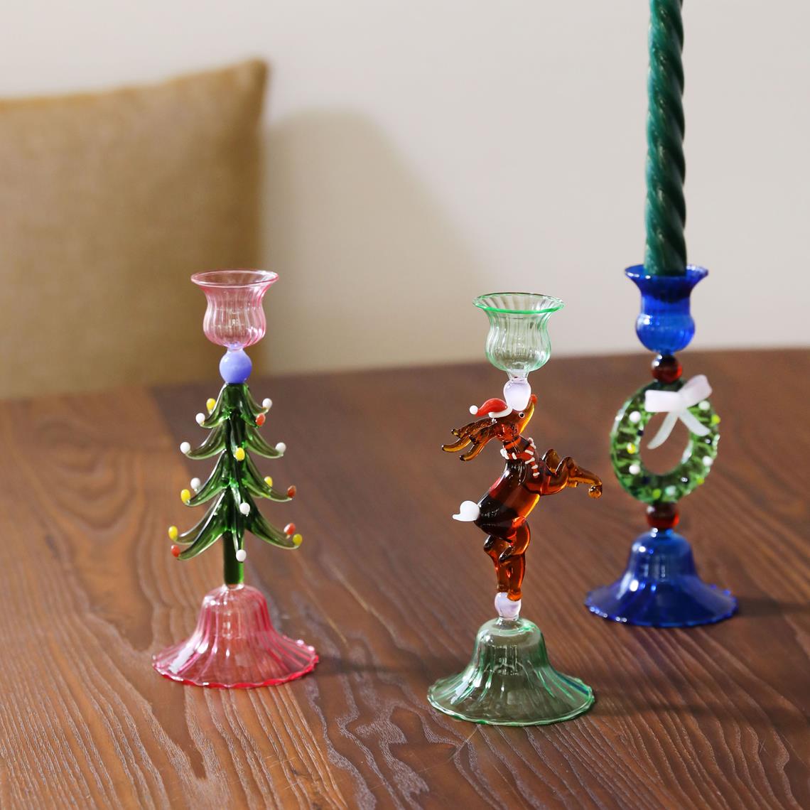 Candle holder merry wreath