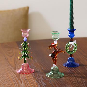 Candle holder merry wreath