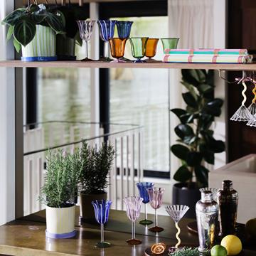 Water glass eve amber set of 2