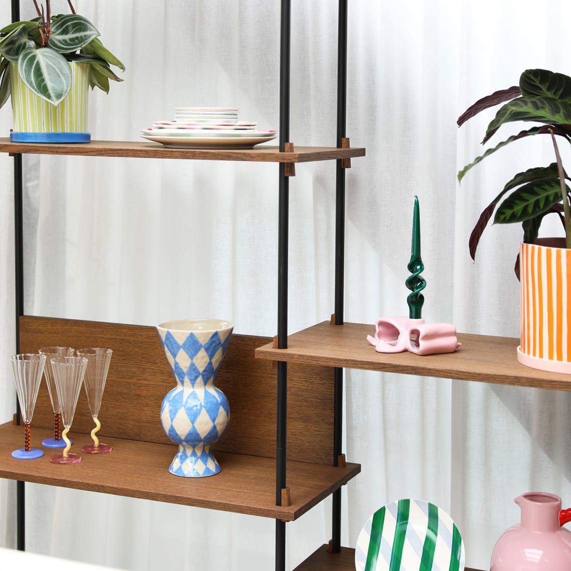 Candle holder ribbon pink