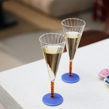 Flute perle amber set of 2