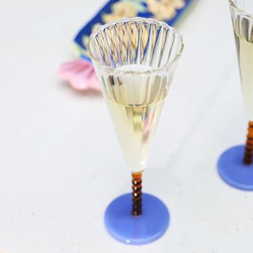 Flute perle amber set of 2