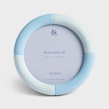 Photo frame rift round ice blue