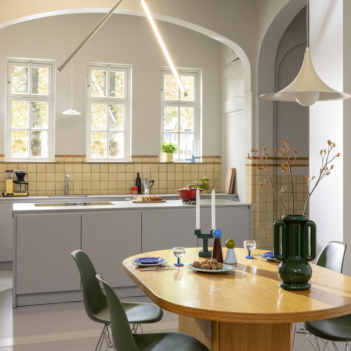 Glass cantine blue set of 2