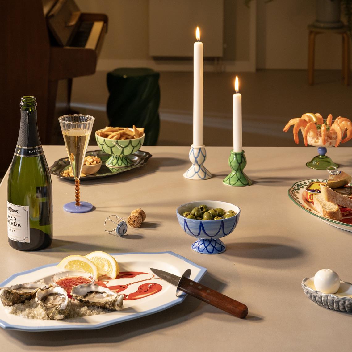 Candle holder sirène green