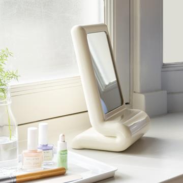 Mirror vanity whip off white