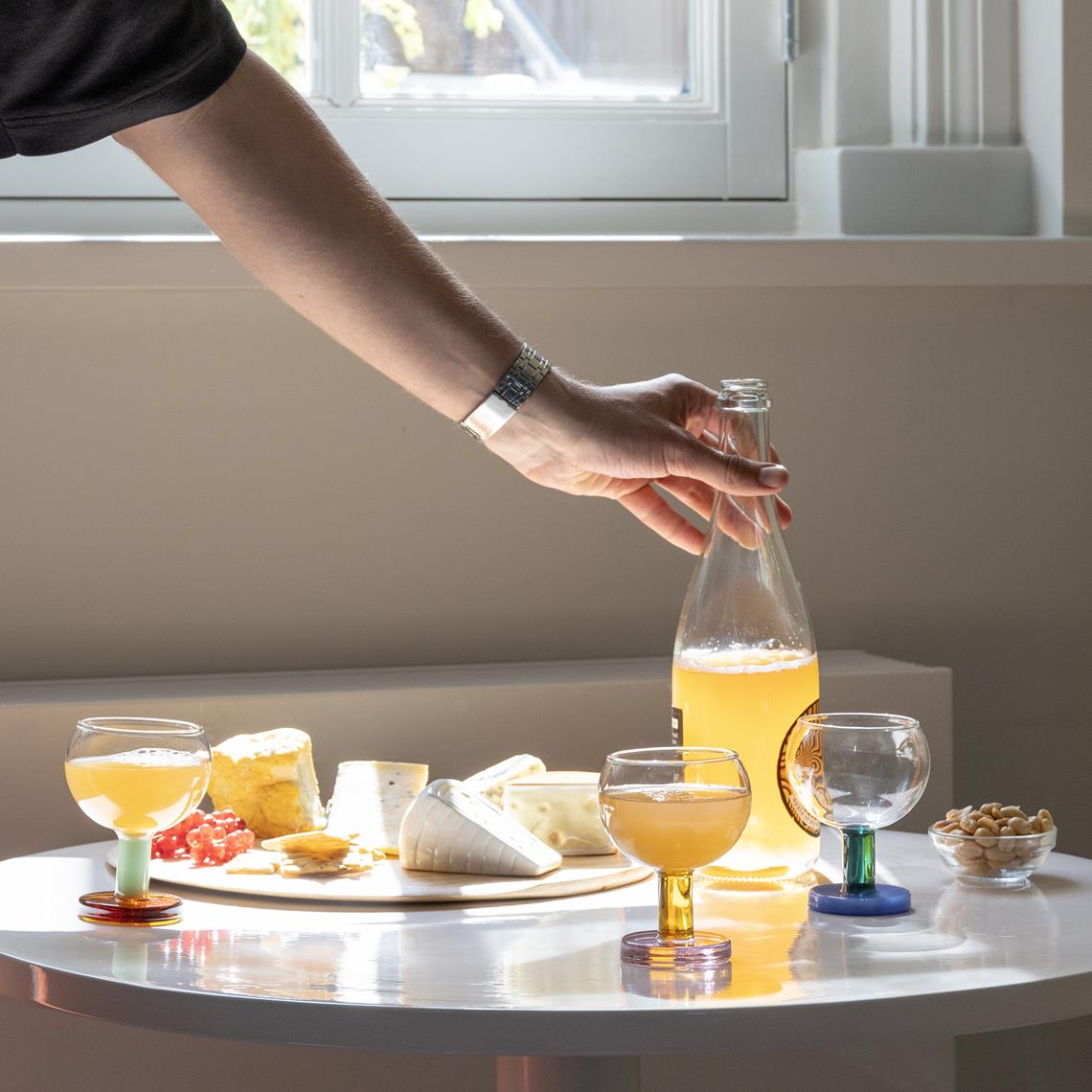 Glass cantine blue set of 2