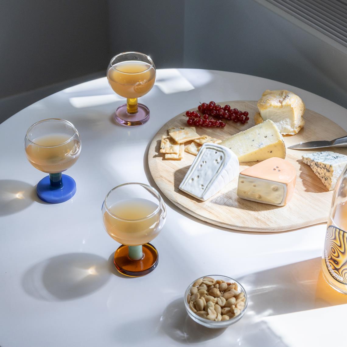 Glass cantine amber set of 2