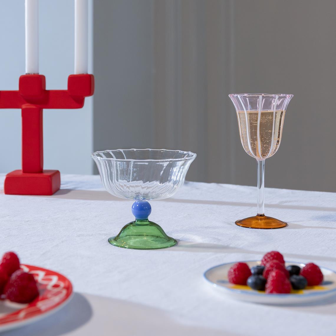 Coupe tulip green set of 2