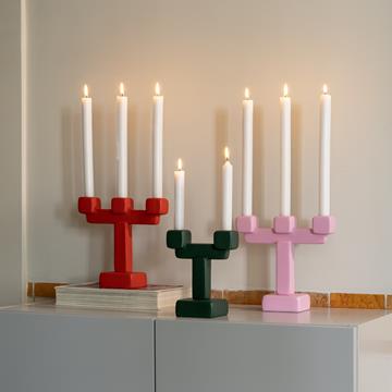 Candle holder chunk large pink