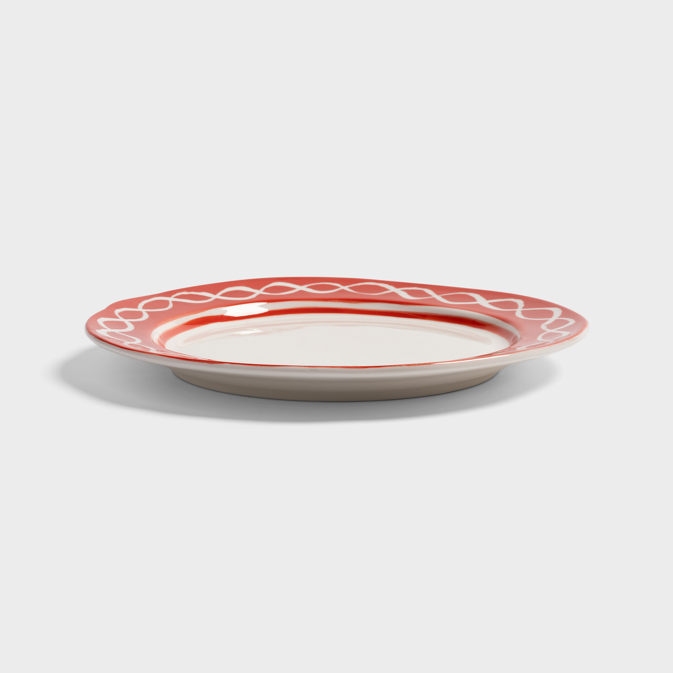 Plate festivo medium red set of 2