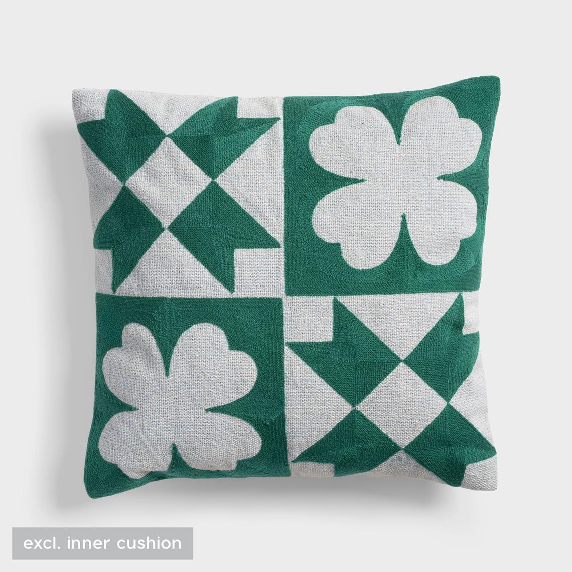Cushion patch quilt green 40x40