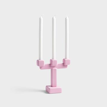 Candle holder chunk large pink