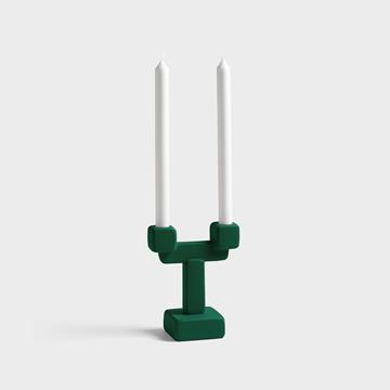 Candle holder chunk small green