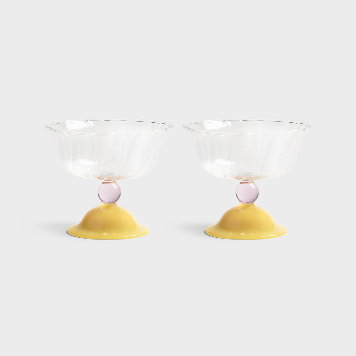 Coupe tulip caramel set of 2