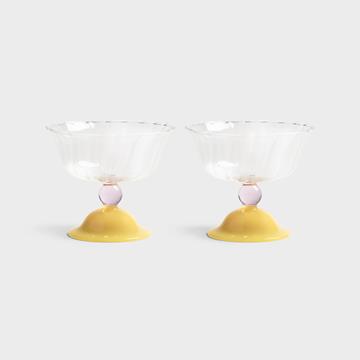 Coupe tulip caramel set of 2