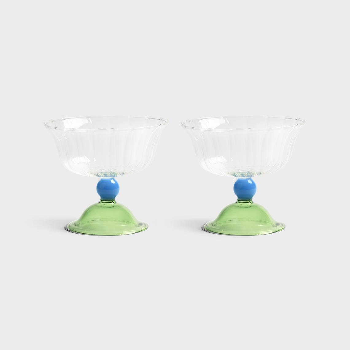 Coupe tulip green set of 2