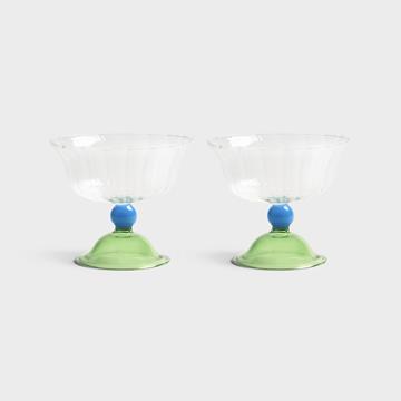 Coupe tulip green set of 2
