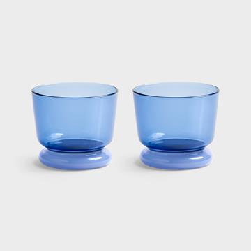 Glass dew blue set of 2