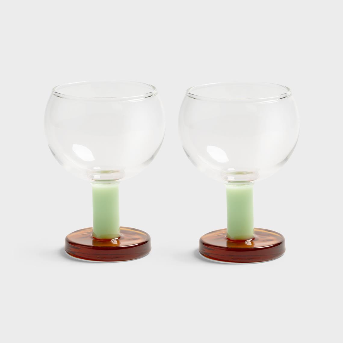Glass cantine amber set of 2