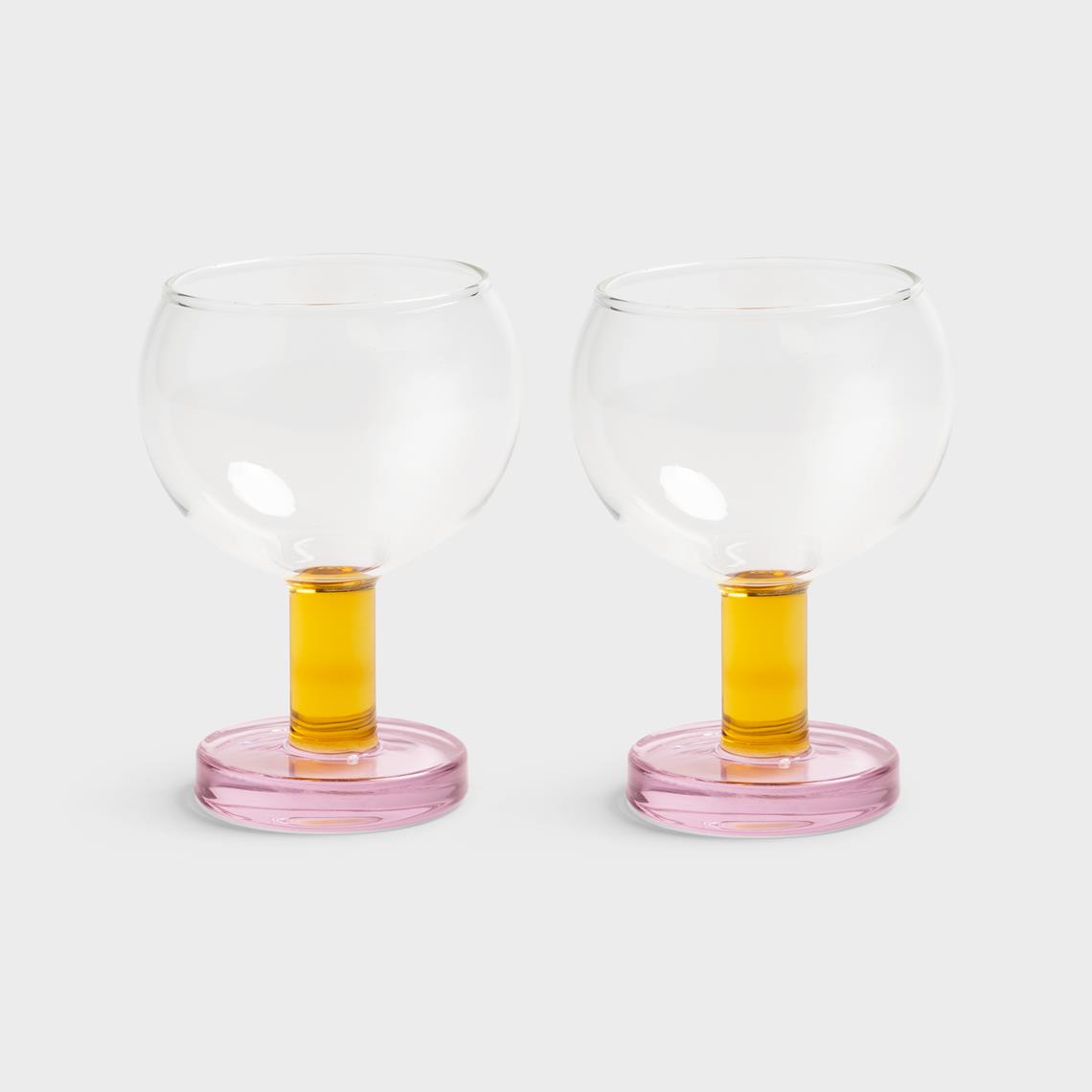 Glass cantine pink set of 2