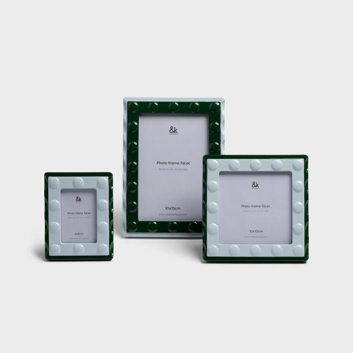Photo frame facet rectangle large blue