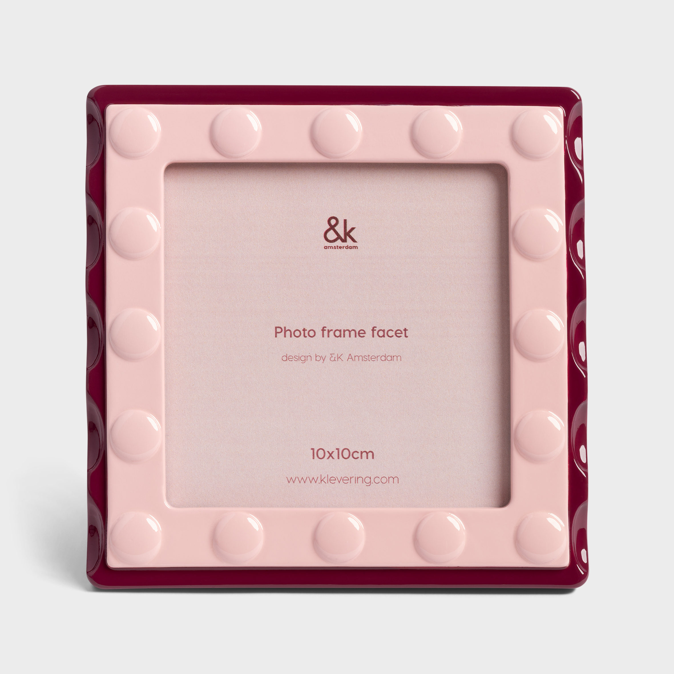 Photo frame facet square pink
