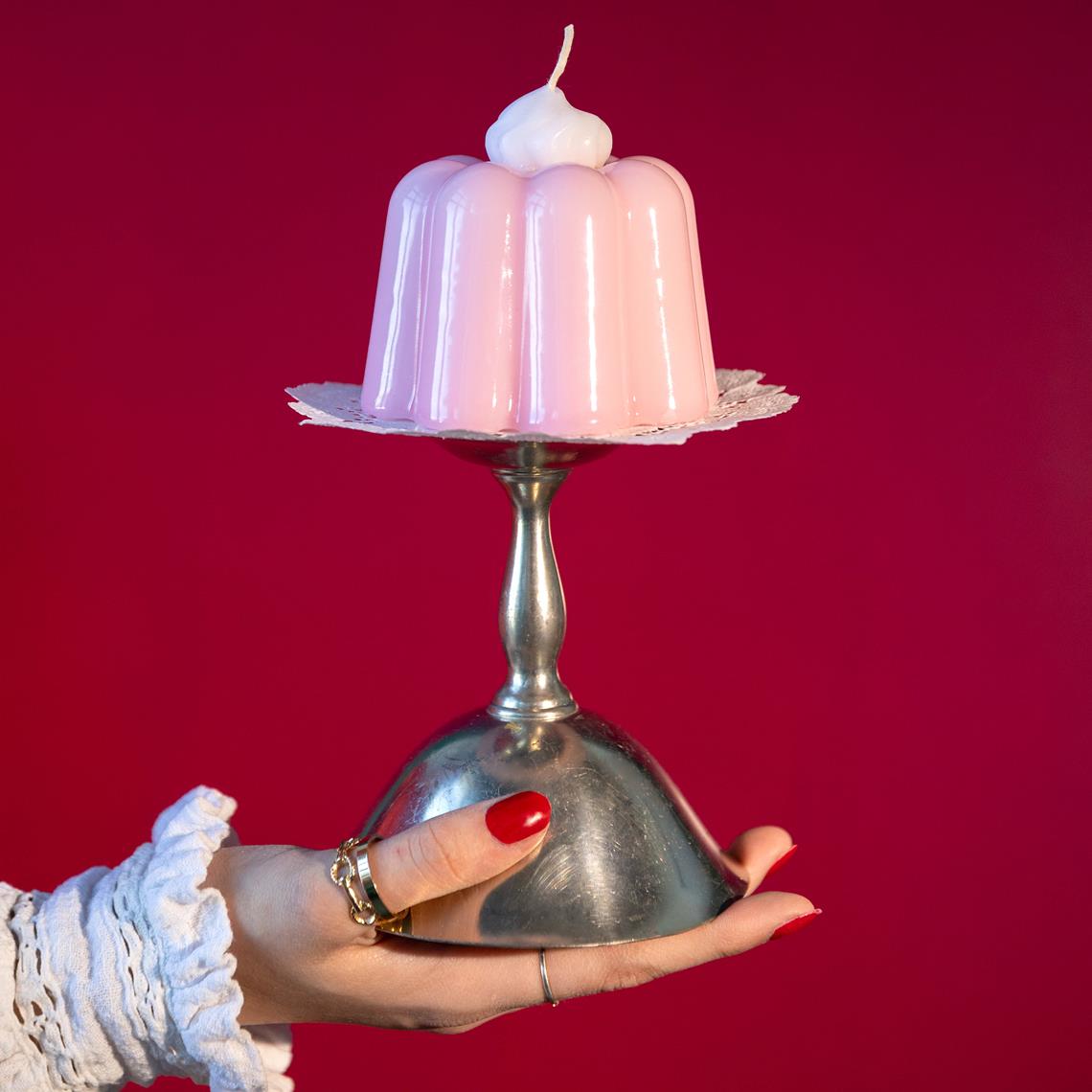 Candle pudding pink