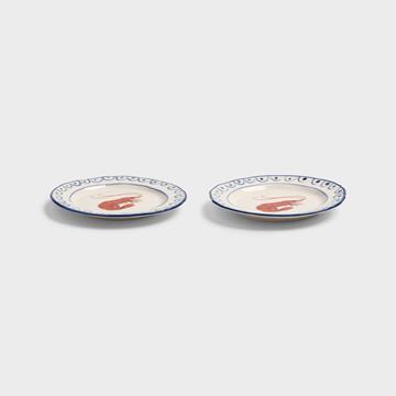 Plate sirène crevette set of 2