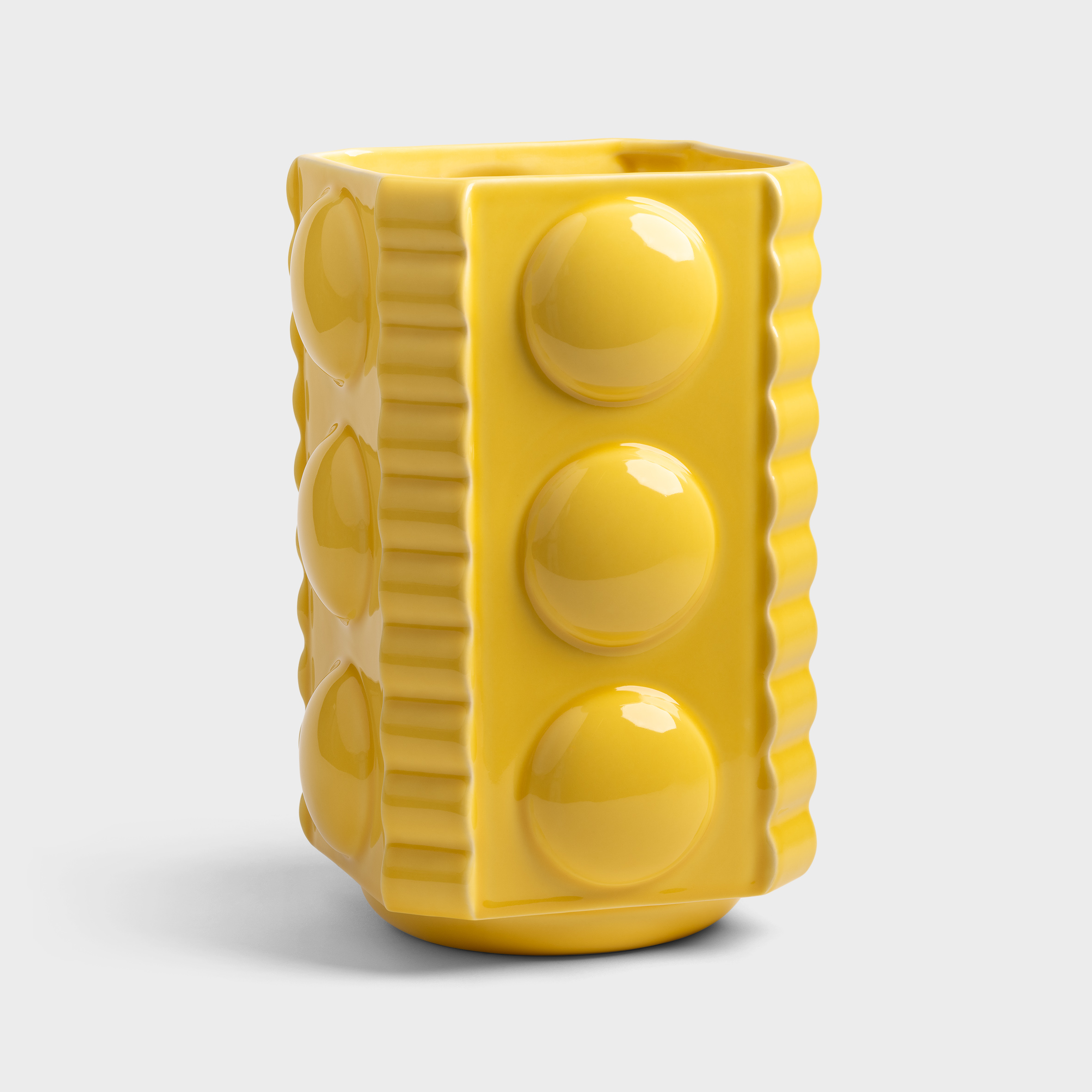 Vase facet corn yellow