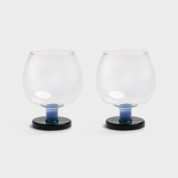 Glass cantine large blue set of 2